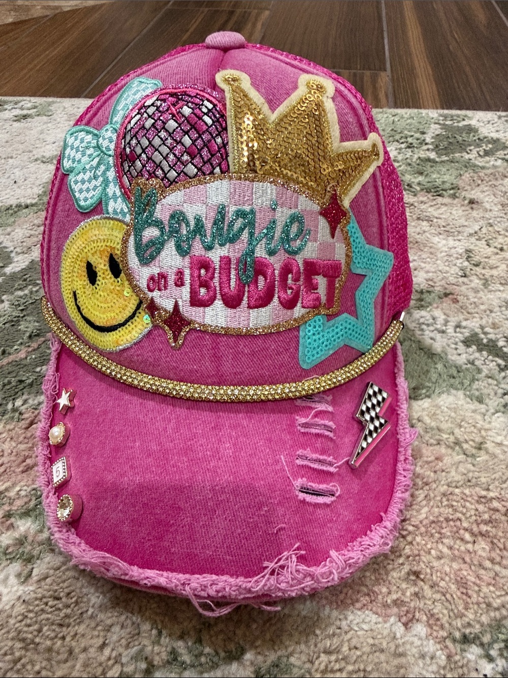 Bougie on a Budget Pink Patchwork Baseball Cap